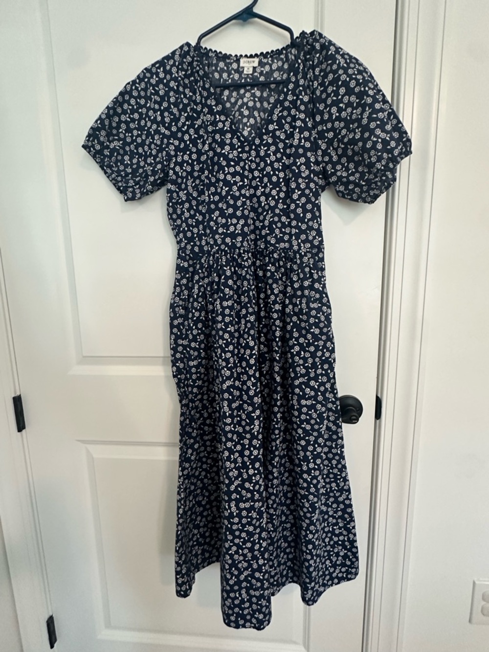 J. Crew Navy Floral Maxi Dress